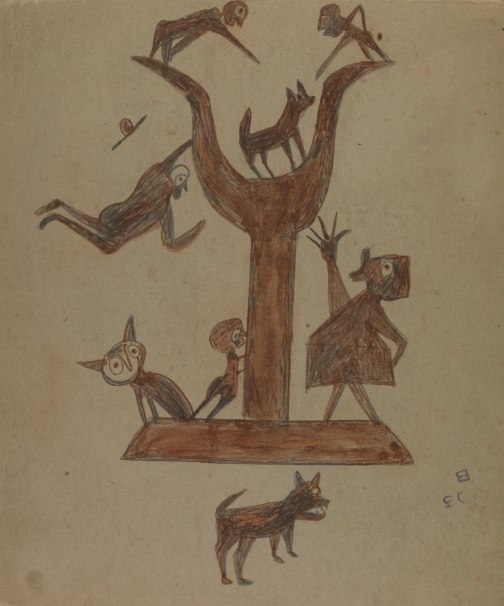 BillTraylor_Untitled (Construction with Yawping Woman)